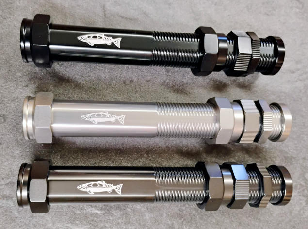 r.b. meiser hex head all purpose reel seats in black, light titanium and dark titanium