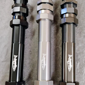 all purpose hex head reel seats in black, light titanium, and dark titanium